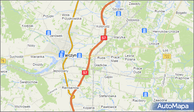mapa Ruda gmina Tarczyn, Ruda gmina Tarczyn na mapie Targeo