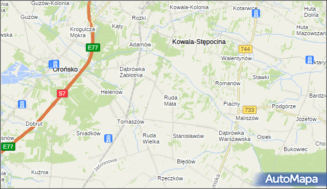 mapa Ruda Mała, Ruda Mała na mapie Targeo