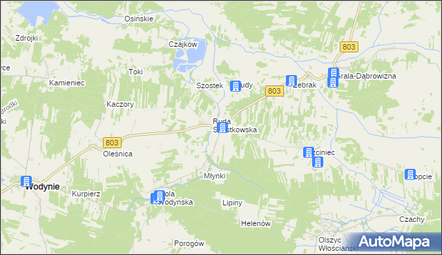 mapa Ruda Wolińska, Ruda Wolińska na mapie Targeo