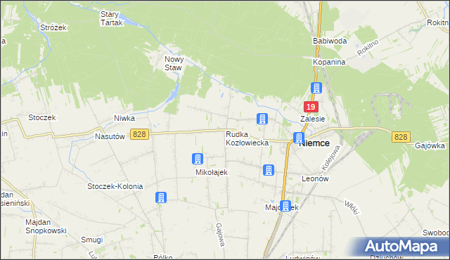 mapa Rudka Kozłowiecka, Rudka Kozłowiecka na mapie Targeo
