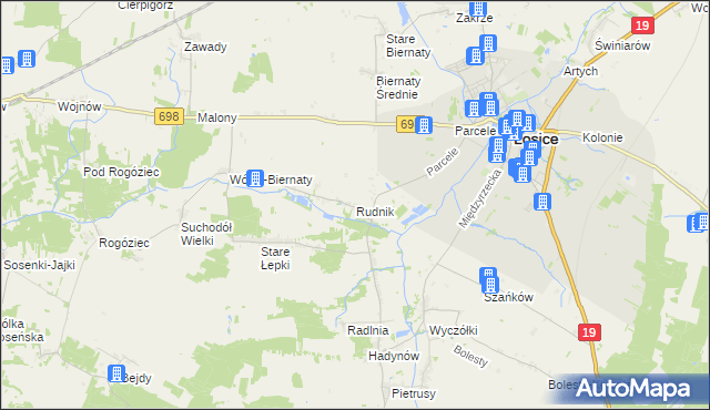 mapa Rudnik gmina Łosice, Rudnik gmina Łosice na mapie Targeo