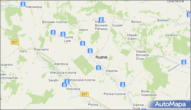 mapa Rudnik powiat krasnostawski, Rudnik powiat krasnostawski na mapie Targeo