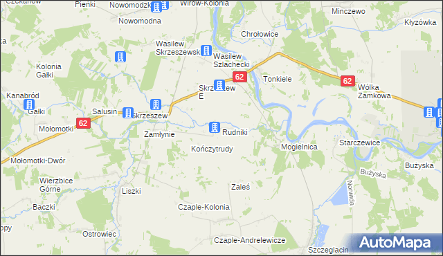 mapa Rudniki gmina Repki, Rudniki gmina Repki na mapie Targeo