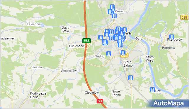 mapa Rudno gmina Nowa Sól, Rudno gmina Nowa Sól na mapie Targeo