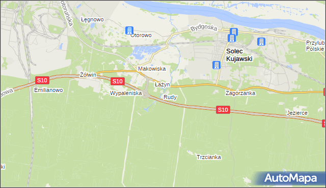 mapa Rudy gmina Solec Kujawski, Rudy gmina Solec Kujawski na mapie Targeo