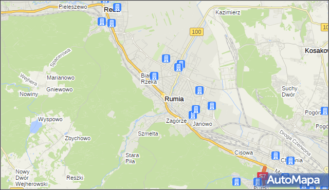 mapa Rumia, Rumia na mapie Targeo