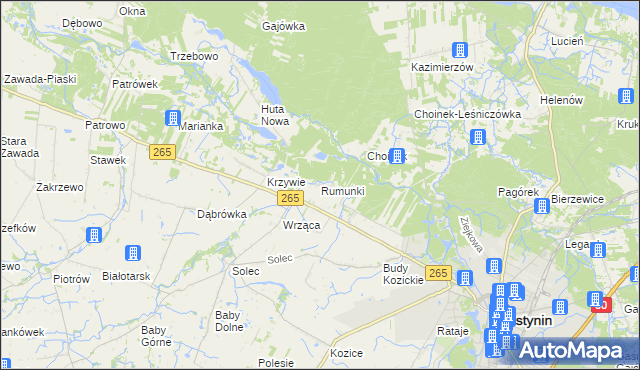 mapa Rumunki gmina Gostynin, Rumunki gmina Gostynin na mapie Targeo