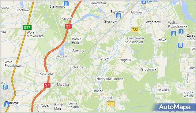 mapa Runów, Runów na mapie Targeo