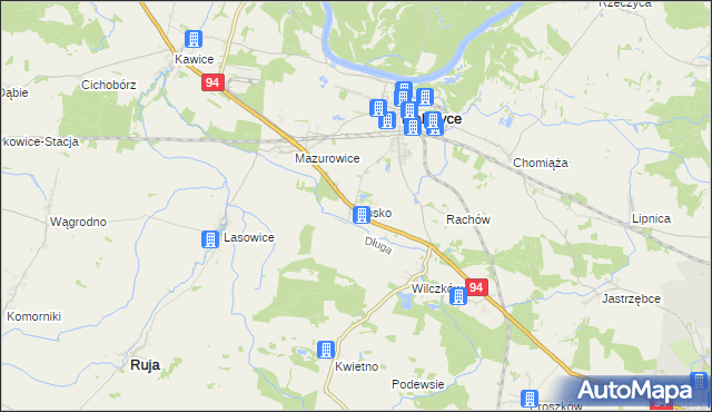 mapa Rusko gmina Malczyce, Rusko gmina Malczyce na mapie Targeo