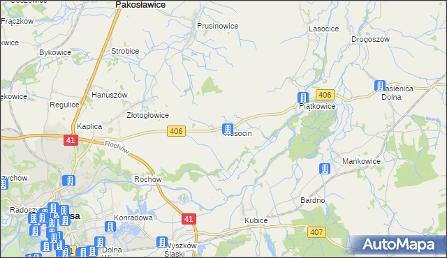 mapa Rusocin gmina Nysa, Rusocin gmina Nysa na mapie Targeo