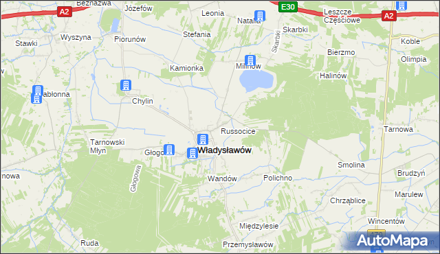 mapa Russocice, Russocice na mapie Targeo