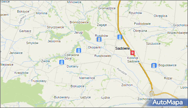 mapa Ruszkowiec, Ruszkowiec na mapie Targeo