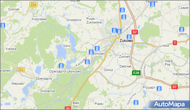 mapa Rutki gmina Żukowo, Rutki gmina Żukowo na mapie Targeo
