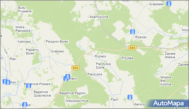 mapa Ruzieck, Ruzieck na mapie Targeo