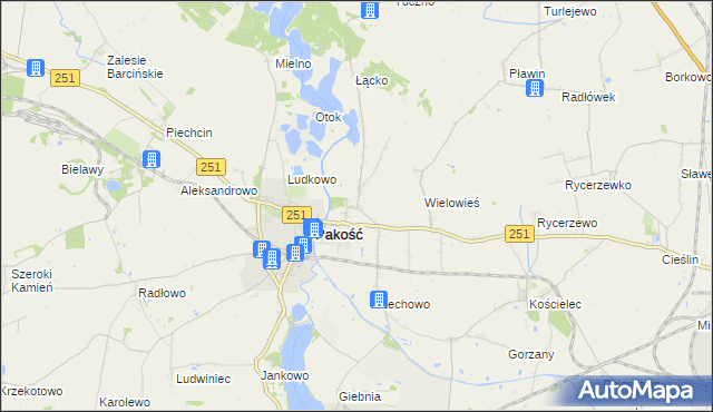mapa Rybitwy gmina Pakość, Rybitwy gmina Pakość na mapie Targeo