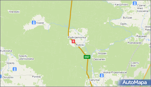 mapa Rybniki, Rybniki na mapie Targeo