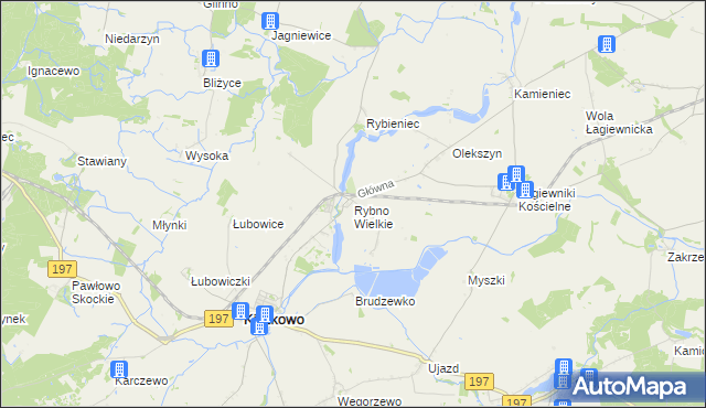 mapa Rybno Wielkie, Rybno Wielkie na mapie Targeo