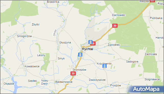 mapa Rychtal, Rychtal na mapie Targeo