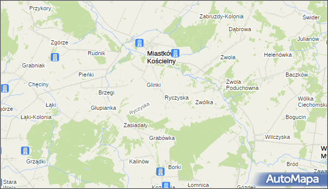 mapa Ryczyska, Ryczyska na mapie Targeo