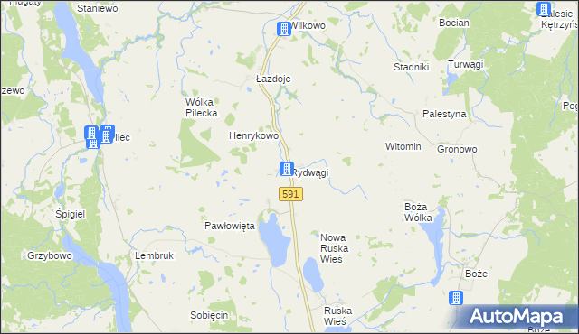 mapa Rydwągi, Rydwągi na mapie Targeo