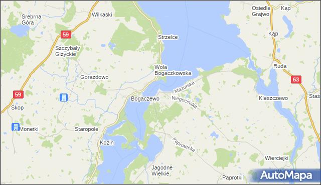 mapa Rydzewo gmina Miłki, Rydzewo gmina Miłki na mapie Targeo