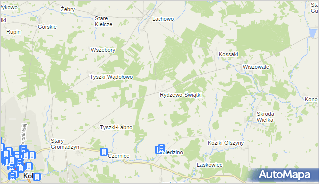 mapa Rydzewo-Świątki, Rydzewo-Świątki na mapie Targeo