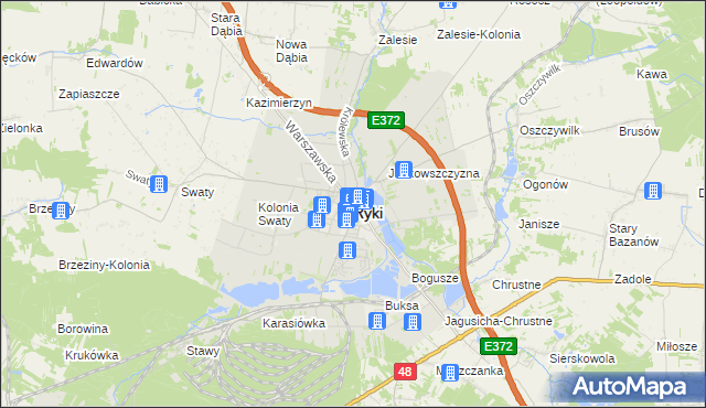 mapa Ryki, Ryki na mapie Targeo