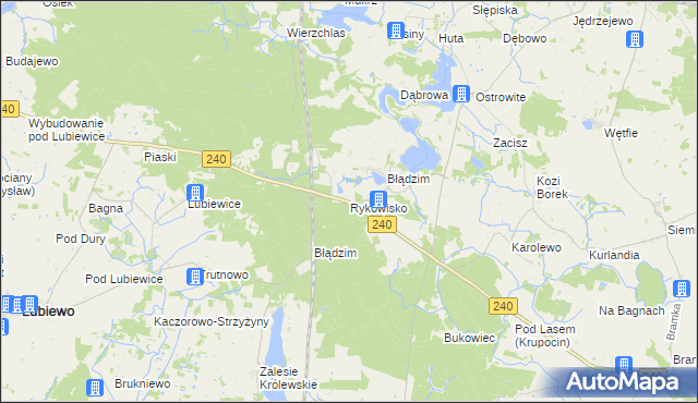 mapa Rykowisko, Rykowisko na mapie Targeo