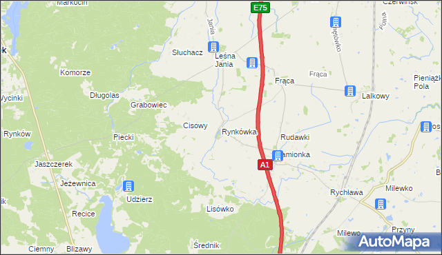 mapa Rynkówka, Rynkówka na mapie Targeo
