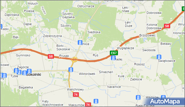mapa Ryś, Ryś na mapie Targeo