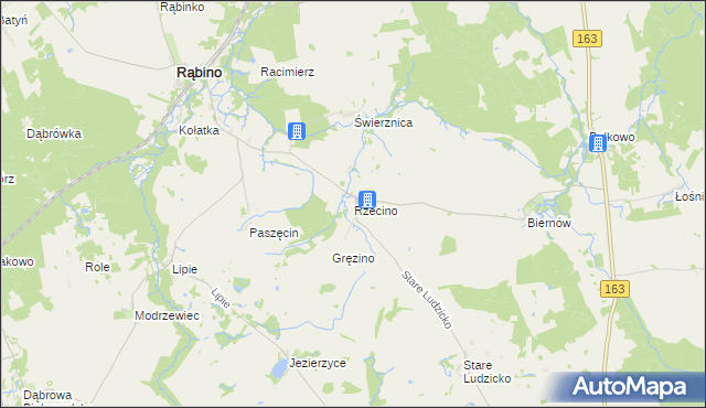 mapa Rzecino, Rzecino na mapie Targeo
