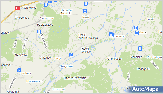 mapa Rzeki Wielkie, Rzeki Wielkie na mapie Targeo