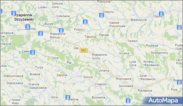 mapa Rzepiennik Suchy, Rzepiennik Suchy na mapie Targeo