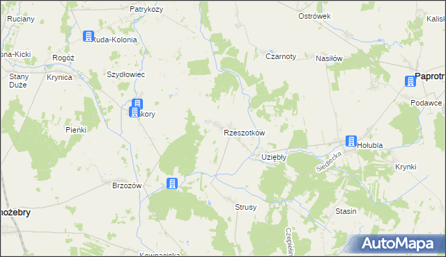 mapa Rzeszotków, Rzeszotków na mapie Targeo