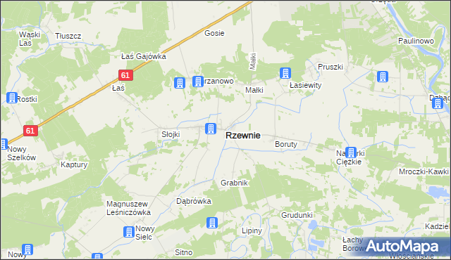 mapa Rzewnie, Rzewnie na mapie Targeo