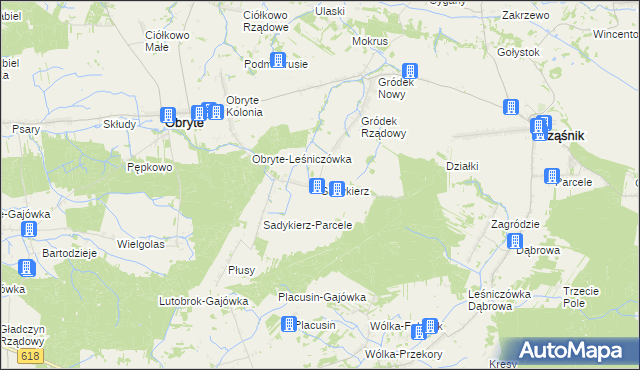 mapa Sadykierz gmina Obryte, Sadykierz gmina Obryte na mapie Targeo