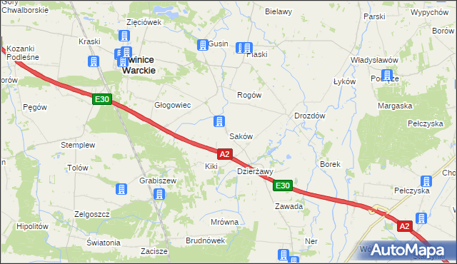mapa Saków, Saków na mapie Targeo