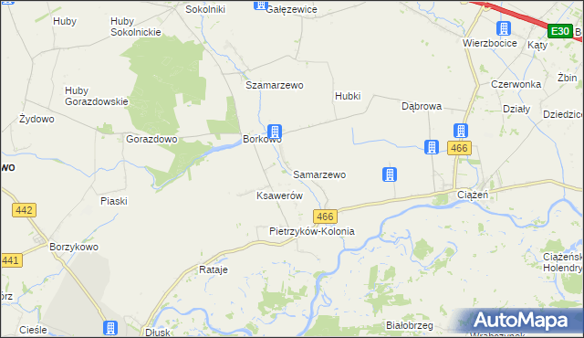 mapa Samarzewo, Samarzewo na mapie Targeo