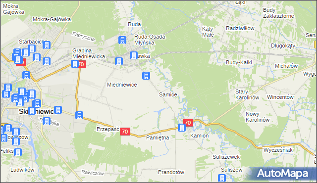 mapa Samice, Samice na mapie Targeo