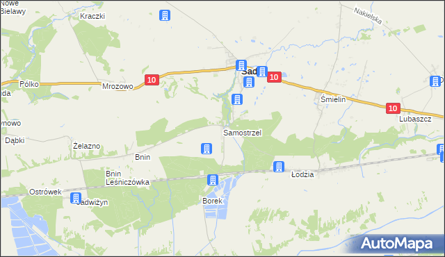 mapa Samostrzel gmina Sadki, Samostrzel gmina Sadki na mapie Targeo