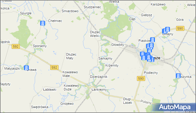 mapa Sarkajmy, Sarkajmy na mapie Targeo
