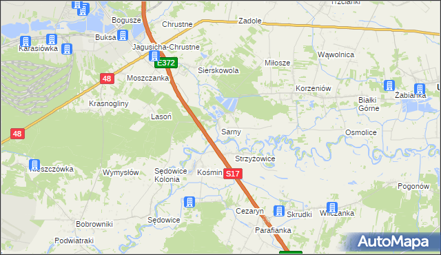 mapa Sarny gmina Ułęż, Sarny gmina Ułęż na mapie Targeo