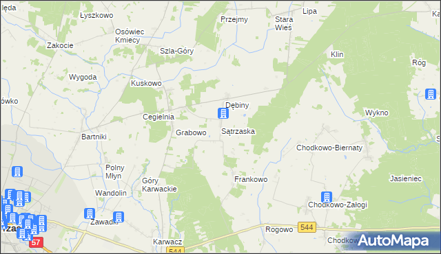 mapa Sątrzaska, Sątrzaska na mapie Targeo
