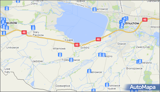 mapa Ścibórz, Ścibórz na mapie Targeo