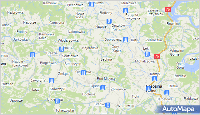mapa Sechna, Sechna na mapie Targeo