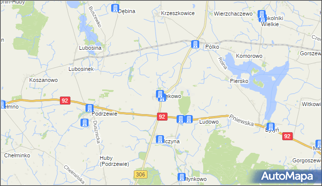 mapa Sękowo gmina Duszniki, Sękowo gmina Duszniki na mapie Targeo