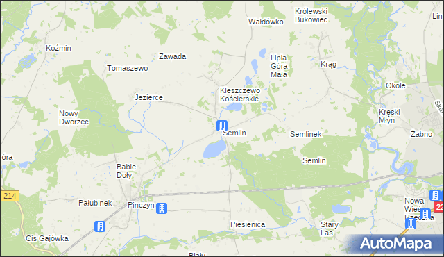 mapa Semlin gmina Zblewo, Semlin gmina Zblewo na mapie Targeo