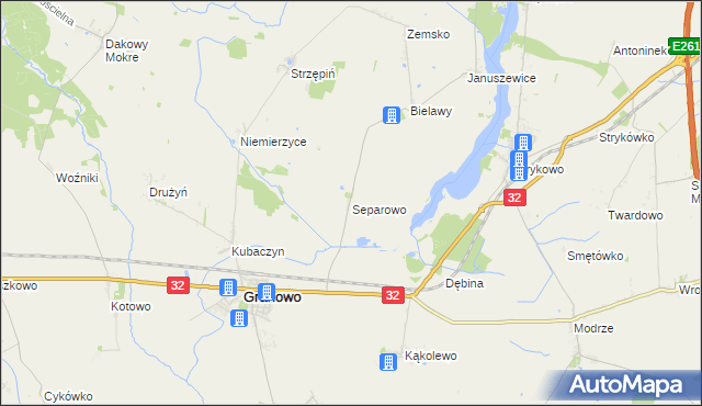 mapa Separowo, Separowo na mapie Targeo