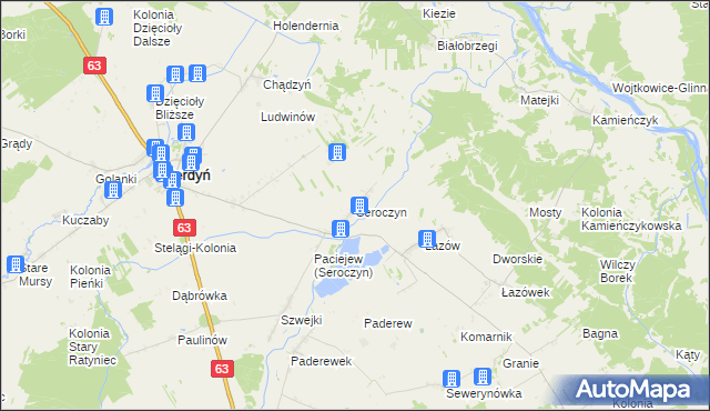 mapa Seroczyn gmina Sterdyń, Seroczyn gmina Sterdyń na mapie Targeo