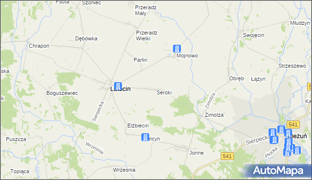 mapa Seroki gmina Lutocin, Seroki gmina Lutocin na mapie Targeo